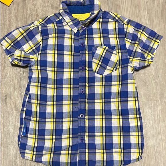 Blue and Yellow Plaid Kids Shirt - Picture 1 of 1